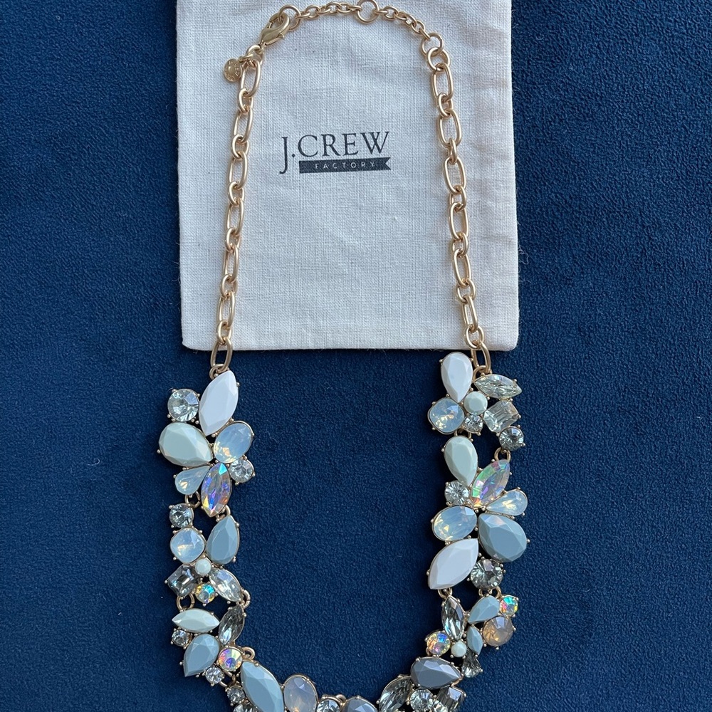 J Crew Statement Necklace Shades of Grey 21”